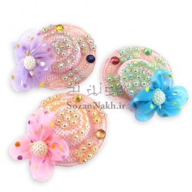 کلاه نگین دار گل نسترن با گیره انبری