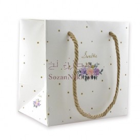 ساک مقوایی کادویی کوچک طرح گل کد 1100 (12*12*8)