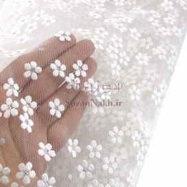 پارچه تور شکوفه ریزان