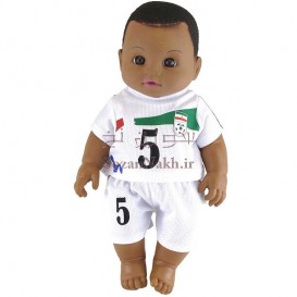 عروسک رنگین پوست موزیکال فوتبالیست 28 سانتی