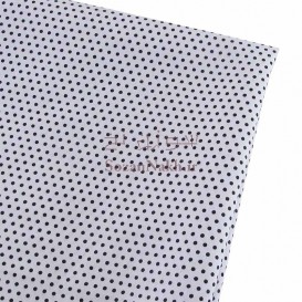 پارچه نخی سفید با خال مشکی _ کد 384