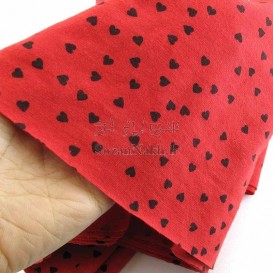 پارچه تریکو یک رو پنبه قلب ریز قرمز