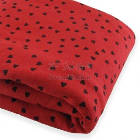 پارچه تریکو یک رو پنبه قلب ریز قرمز