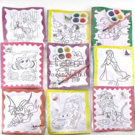 پکیج رنگ آمیزی آبرنگ همراه قلم مو