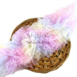 نوار حریر تور توتو هفت رنگ _ کد 85