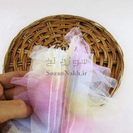 نوار حریر تور توتو هفت رنگ _ کد 85