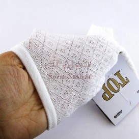 جوراب سفید مچی طرح لوزی Top