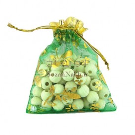 کیسه توری طرح گل پنج پر و برگ سایز 9*12 کیسه توری طرح گل پنج پر و برگ سایز 9*12