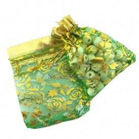 کیسه توری طرح گل با لبه ساتن