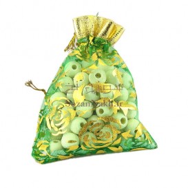 کیسه توری طرح گل با لبه ساتن