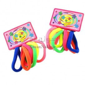 کش سر رنگی با کارت صورتی