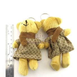 خرس پیراهن قهوه ای طرح دار