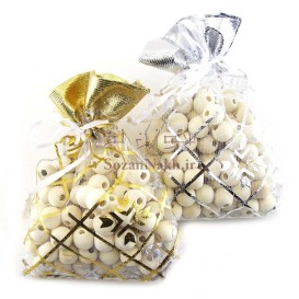 کیسه حریر لبه ساتن طرح برف سایز 10 * 14