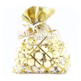 کیسه حریر لبه ساتن طرح برف سایز 10 * 14