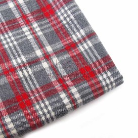 پارچه کشمیر چهارخانه طوسی و قرمز