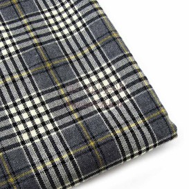 پارچه کشمیر چهارخانه طوسی سفید