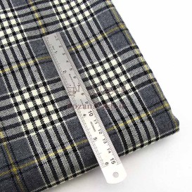 پارچه کشمیر چهارخانه طوسی سفید