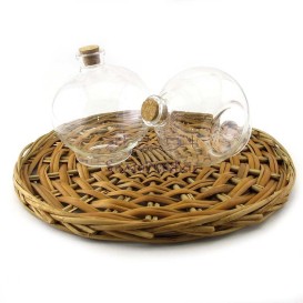 بطری شیشه ای حبابی با درب چوب پنبه