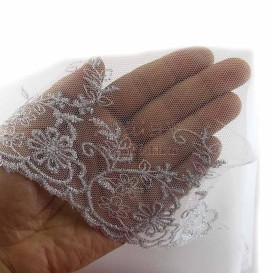 نوار تور شیفون لمه گل داودی  _ کد 106