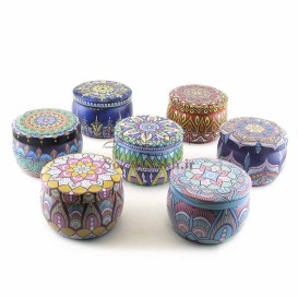 جعبه فلزی گرد سایز متوسط طرح سنتی  _ کد 600