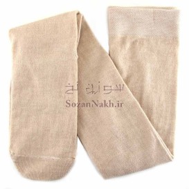 جوراب بلند زنانه بالا زانو کرم ساده