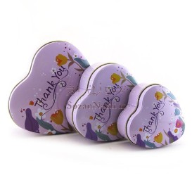 جعبه فلزی قلب سه تایی طرح باغچه _ کد 610