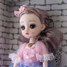 عروسک دختر مفصلی چشم تیله ای30 سانتی _ کد 702