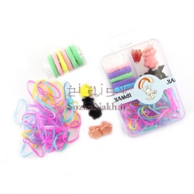 پکیج کش مو و کلیپس جعبه طلقی مستطیل