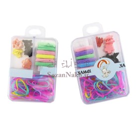 پکیج کش مو و کلیپس جعبه طلقی مستطیل