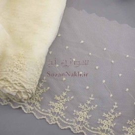 نوار تور شیفون پهن گل مینیاتوری _ کد 117