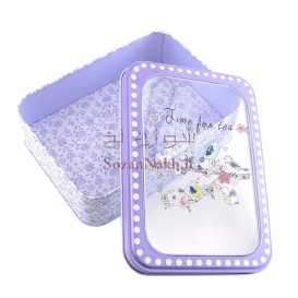 جعبه فلزی مستطیل درب طلقی طرح پرنده _ کد 622