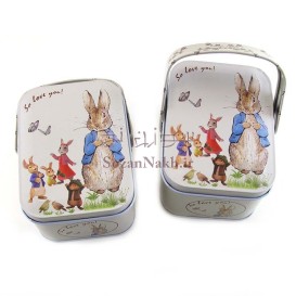 جعبه فلزی مستطیل دسته دار مامان خرگوش _  کد 626