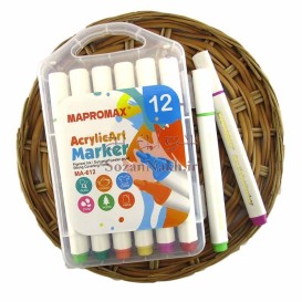 ماژیک اکریلیک 12 رنگ MAPROMAX