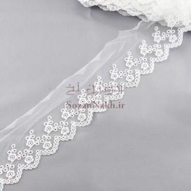 نوار تور شیفون گل نرگس - کد 124