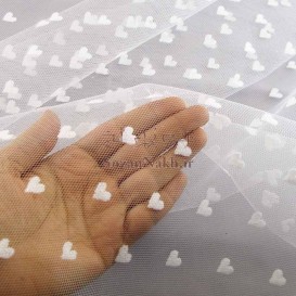 پارچه تور طرح قلب