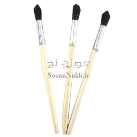 قلم موی گرد دسته چوبی موی طبیعی