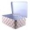 جعبه فلزی مستطیل  گل رز و پروانه صورتی _ کد 640