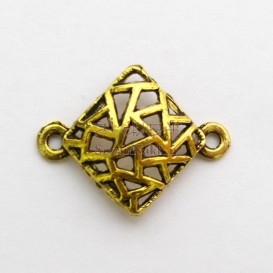 پلاک دستبند زرده قلم طرح لوزی برجسته