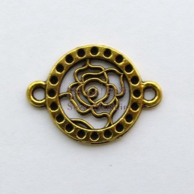 پلاک دستبند زرده قلم گل رز