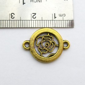 پلاک دستبند زرده قلم گل رز