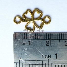 پلاک دستبند زرده قلم گل چهارپر