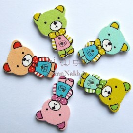 دکمه چوبی خرس کد 957