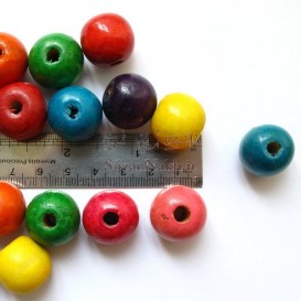 مهره چوبی رنگی سایز 20