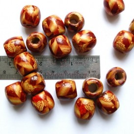 مهره چوبی طرح پاییز سایز بزرگ