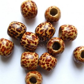 مهره چوبی طرح پلنگی سایز بزرگ