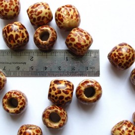 مهره چوبی طرح پلنگی سایز بزرگ