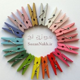 گیره چوبی رنگی 3 سانتی