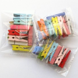 گیره چوبی رنگی 3 سانتی