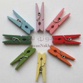 گیره چوبی رنگی 3 سانتی