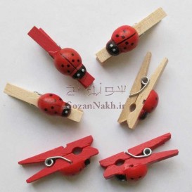 گیره چوبی 3 سانتی با کفشدوزک